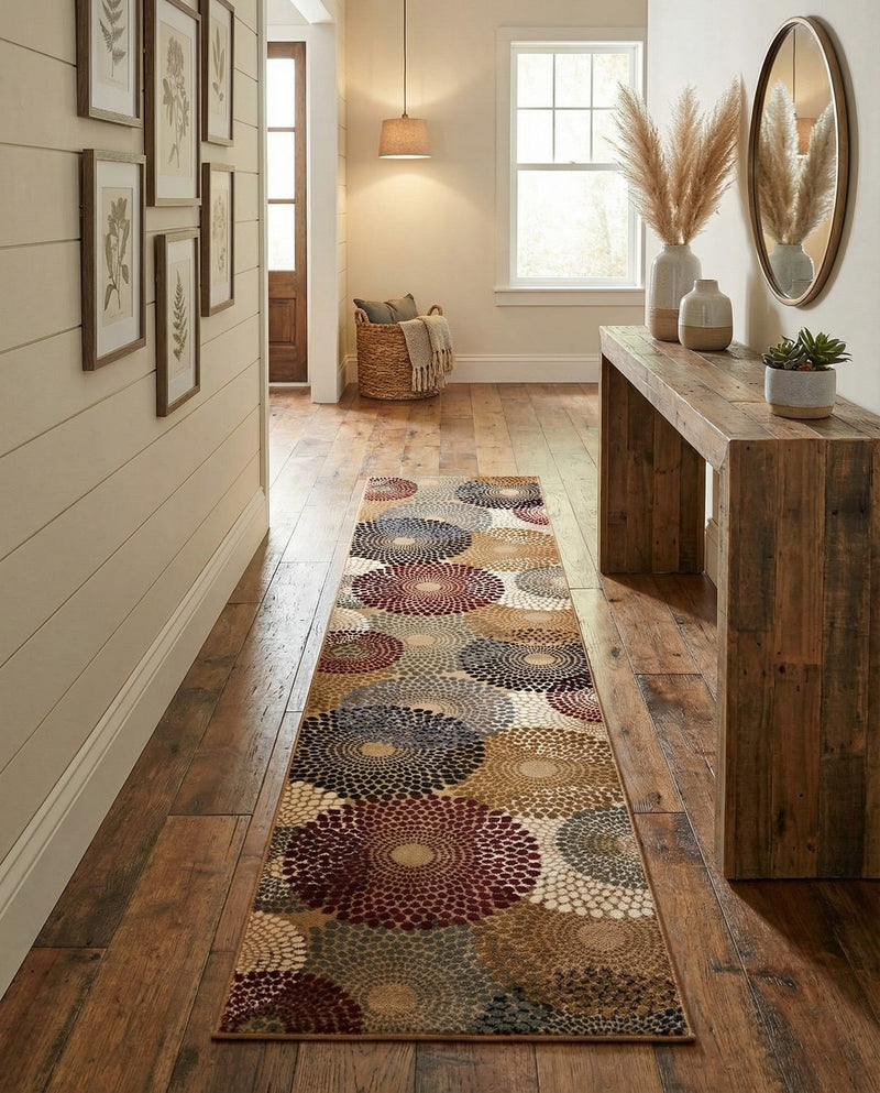 Bistro Lounge Collection Area Rug -  Cappuccino Runner Beige  lifestyle 80