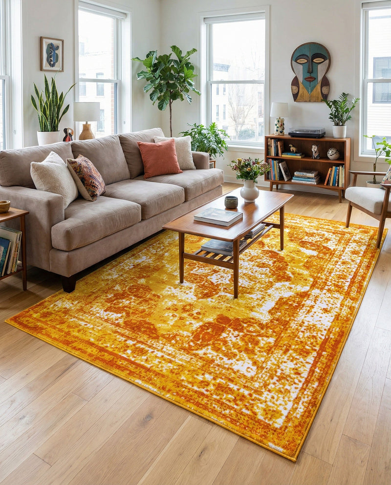 Riviera Elegance Collection Area Rug -  Menton (Orange) Rectangle Orange  lifestyle 25