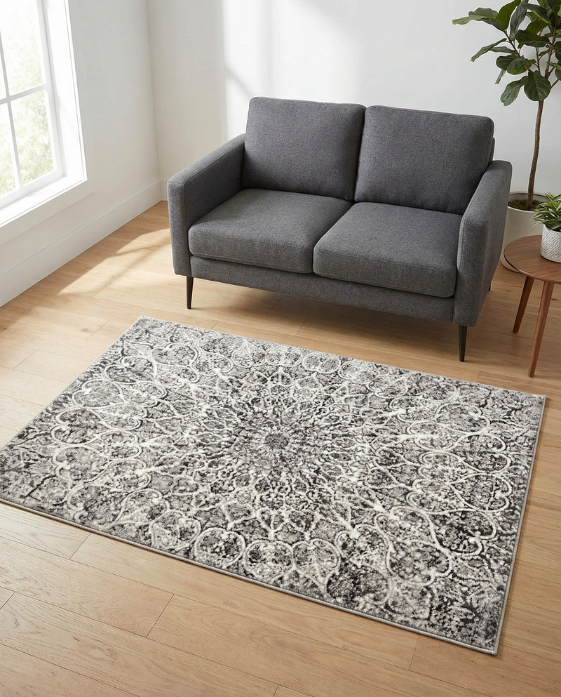 Riviera Elegance Collection Area Rug -  Eze Rectangle Dark Gray  lifestyle 11