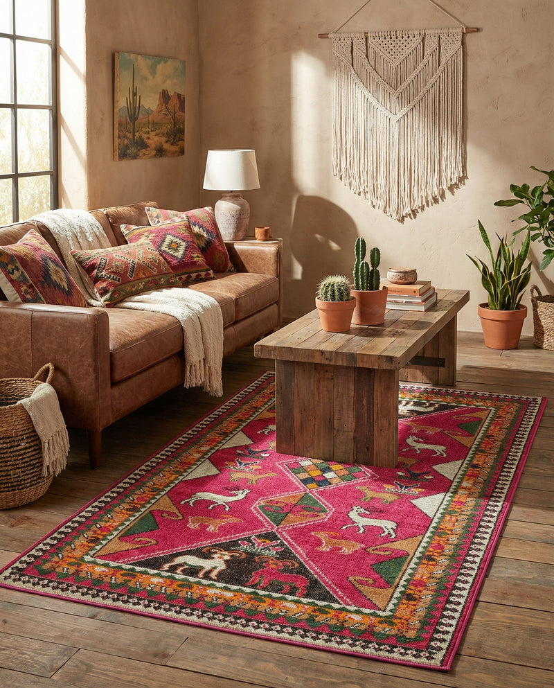 Sedona Vista Collection Area Rug -  Nolina Rectangle Pink  lifestyle 25