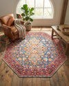 Heritage Elegance Collection Area Rug -  Hearst Octagon Navy Blue  lifestyle 48