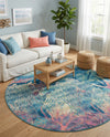 Seaside Haven Rugs Collection Area Rug - Marina Round Multi  lifestyle 48
