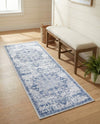 Baroque Era Collection Area Rug - Versailles (Gray Blue) Runner Gray Blue  lifestyle 55