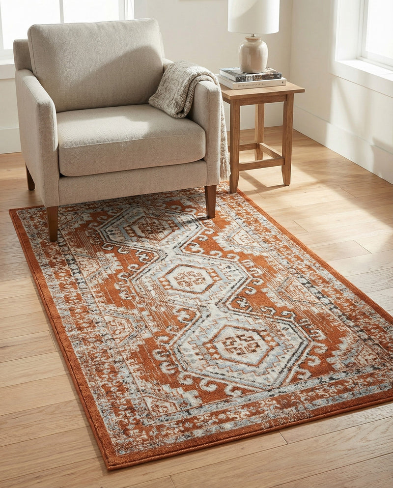 Savannah Elegance Collection Area Rug -  Tybee (Terracotta) Rectangle Terracotta  lifestyle 31