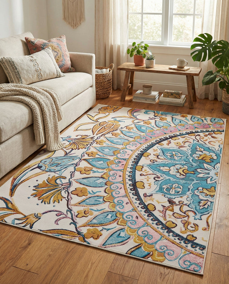 Patio Heritage Collection Area Rug - Tuscany Rectangle Multi  lifestyle 15