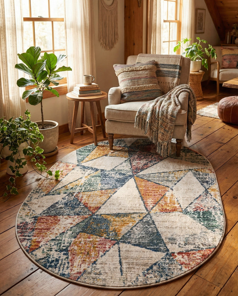 Jewel Oasis Collection Area Rug -  Topaz Oval Multi  lifestyle 57