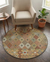Coastal Terrace Collection Area Rug -  Pelican Round Multi  lifestyle 58