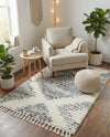 Tranquil Tides Shag Collection Area Rug -  Azure Rectangle White  lifestyle 36