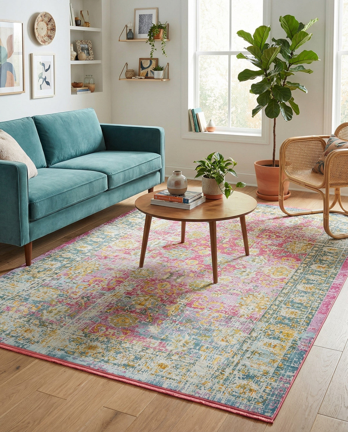 Arcadia Rugs Collection Area Rug -  Shangri-La Rectangle Pink  lifestyle 12