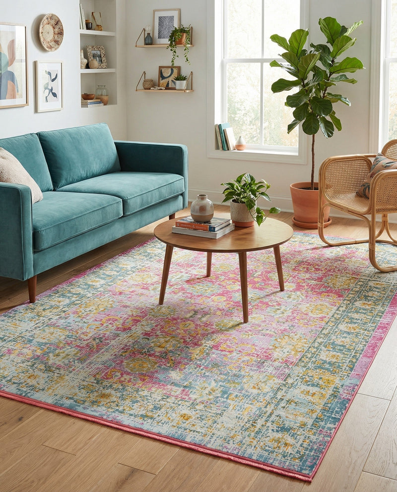 Arcadia Rugs Collection Area Rug -  Shangri-La Rectangle Pink  lifestyle 12