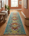 Venetian Tapestry Collection Area Rug -  SanMarco Runner Turquoise  lifestyle 56