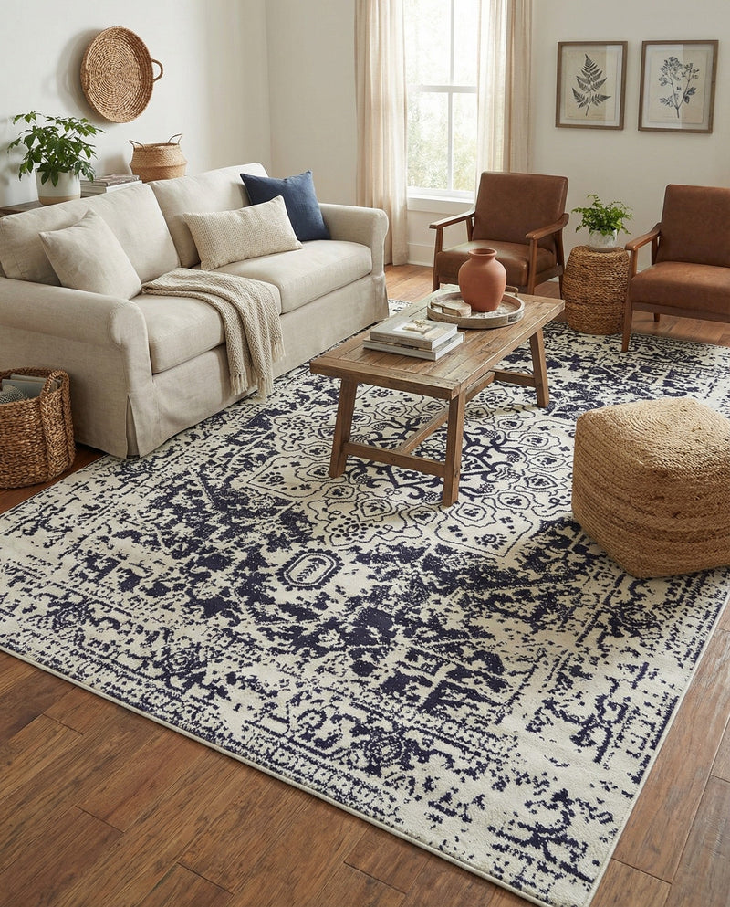 Georgetown Rugs Collection Area Rug - Dupont (Blue) Rectangle Blue  lifestyle 6