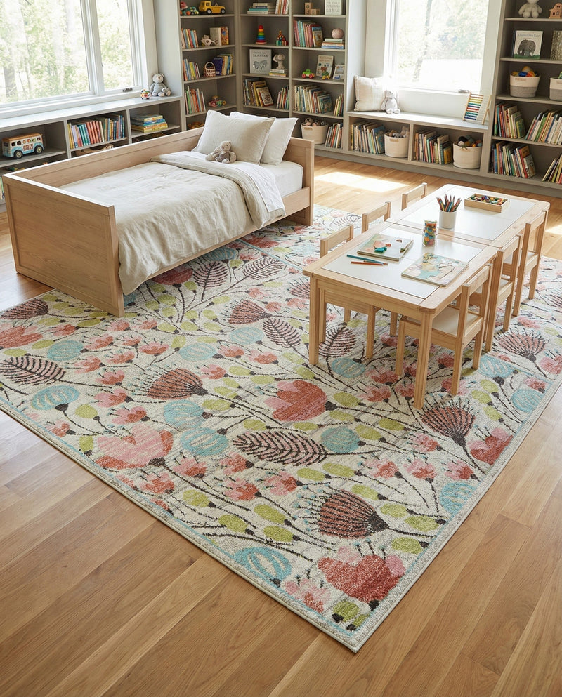 Wonder Tykes Collection Area Rug -  Fantasy Rectangle Ivory  lifestyle 47