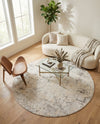 Aegean Elegance Collection Area Rug -  Paros Round Gray  lifestyle 41