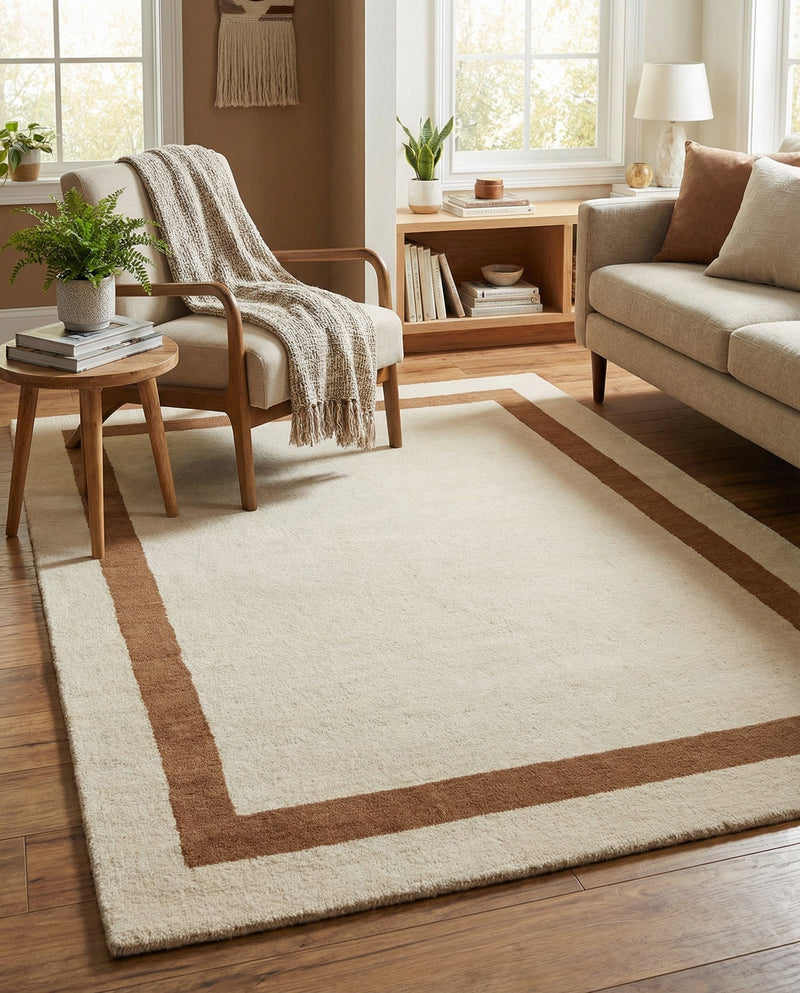Savannah Borders Wool Collection Area Rug - Chatham Rectangle Ivory  lifestyle 12