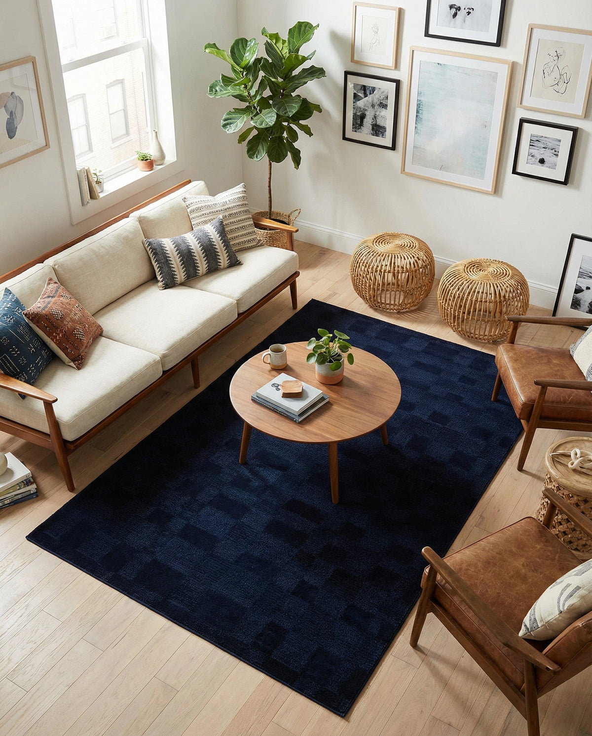 Haven Tapestry Collection Area Rug -  SereneCove Rectangle Inkwell Blue  lifestyle 31