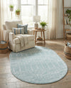 Marrakesh Lattice Collection Area Rug - Casablanca (Aqua) Oval Aqua  lifestyle 74
