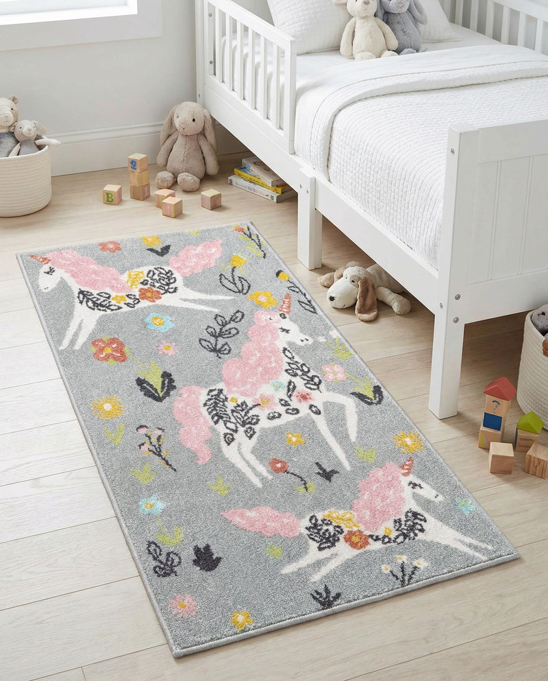 Wonder Tykes Collection Area Rug -  Hued Runner Gray  lifestyle 39