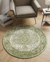 Dover Terrace Collection Area Rug - Marina (Green) Round Green  lifestyle 27