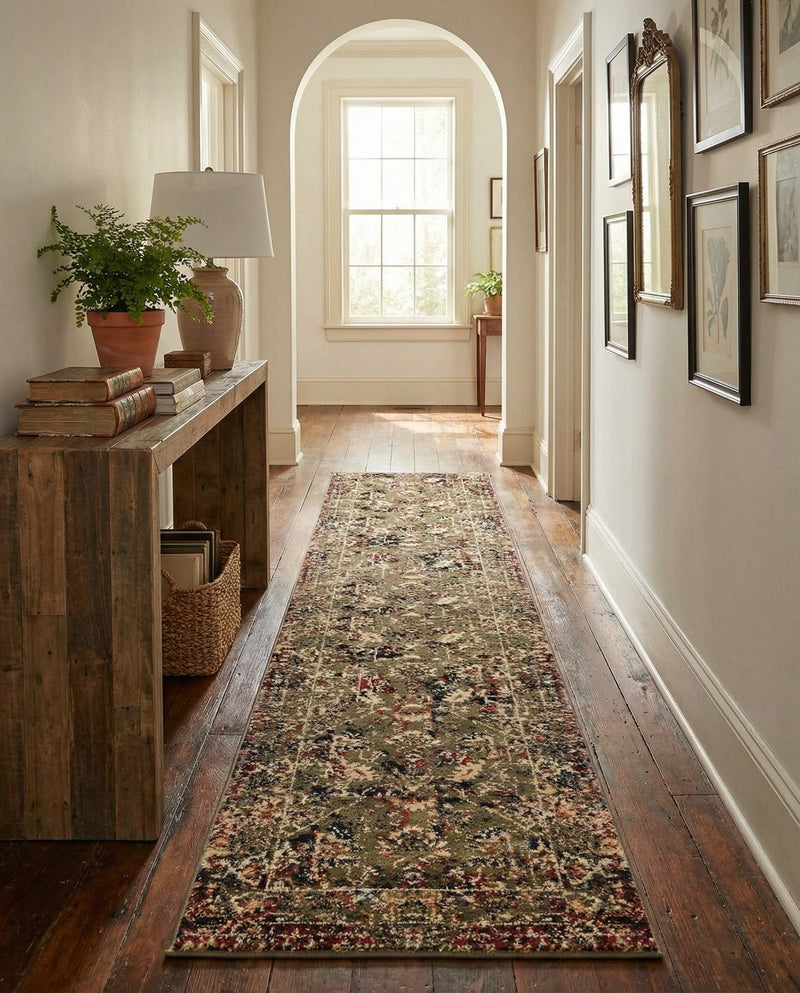 Neptune Elegance Collection Area Rug -  Galatea (Green) Runner Green  lifestyle 59