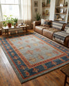 Zagros Oasis Collection Area Rug -  Dalahu Rectangle Light Blue  lifestyle 15