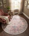 Vintage Memories Collection Area Rug - Echoes Round Beige pink  lifestyle 74