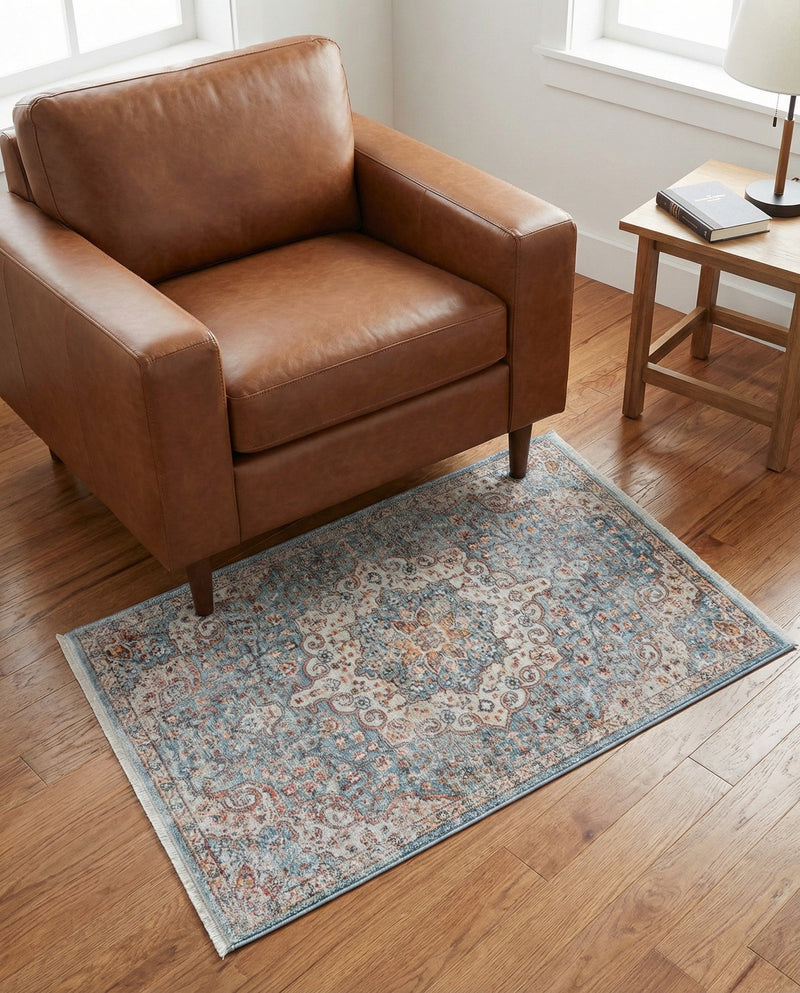 Coastal Haven Collection Area Rug - Seabreeze (Blue) Rectangle Blue  lifestyle 5