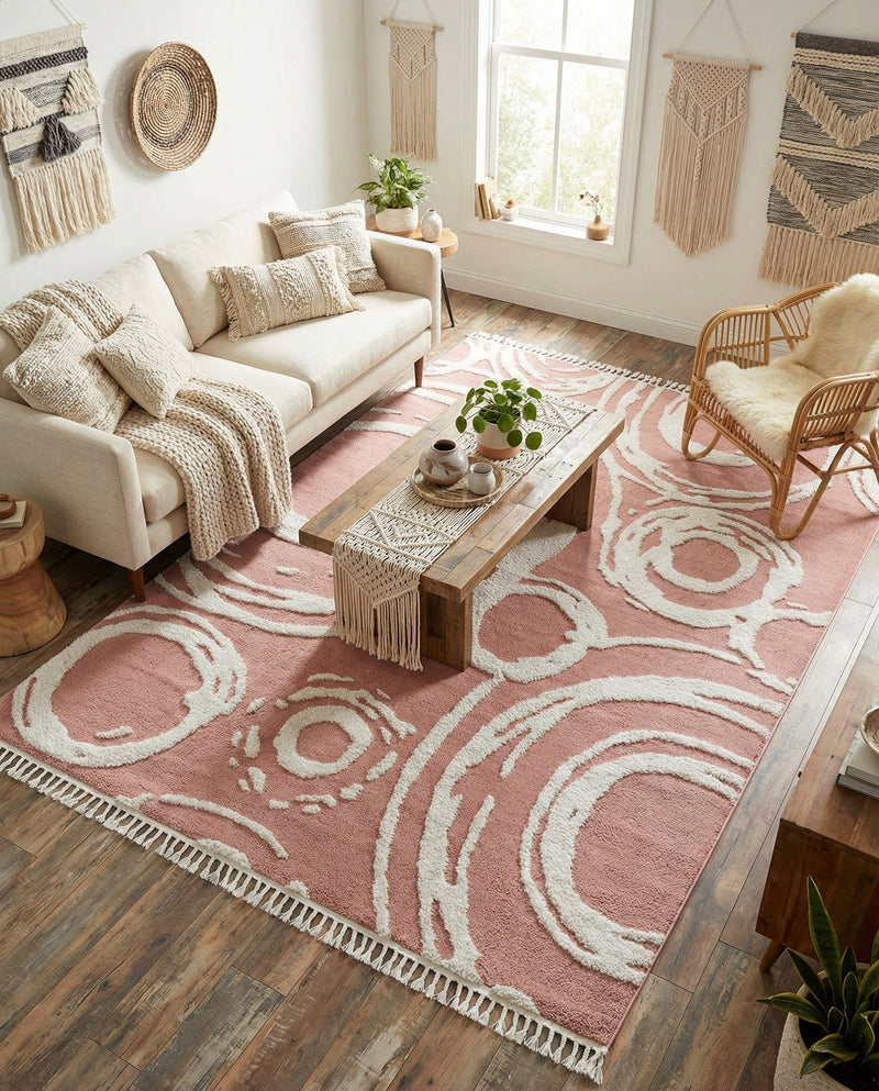 Sahara Chic Collection Area Rug -  Nubia Rectangle Pink  lifestyle 38