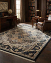 Persian Elegance Collection Area Rug -  Shiraz Rectangle Navy Blue  lifestyle 20