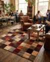 Bistro Lounge Collection Area Rug - Espresso Rectangle Multi  lifestyle 30