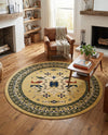 Tabriz Tapestries Collection Area Rug - Azerbaijan (Cream) Round Cream  lifestyle 57