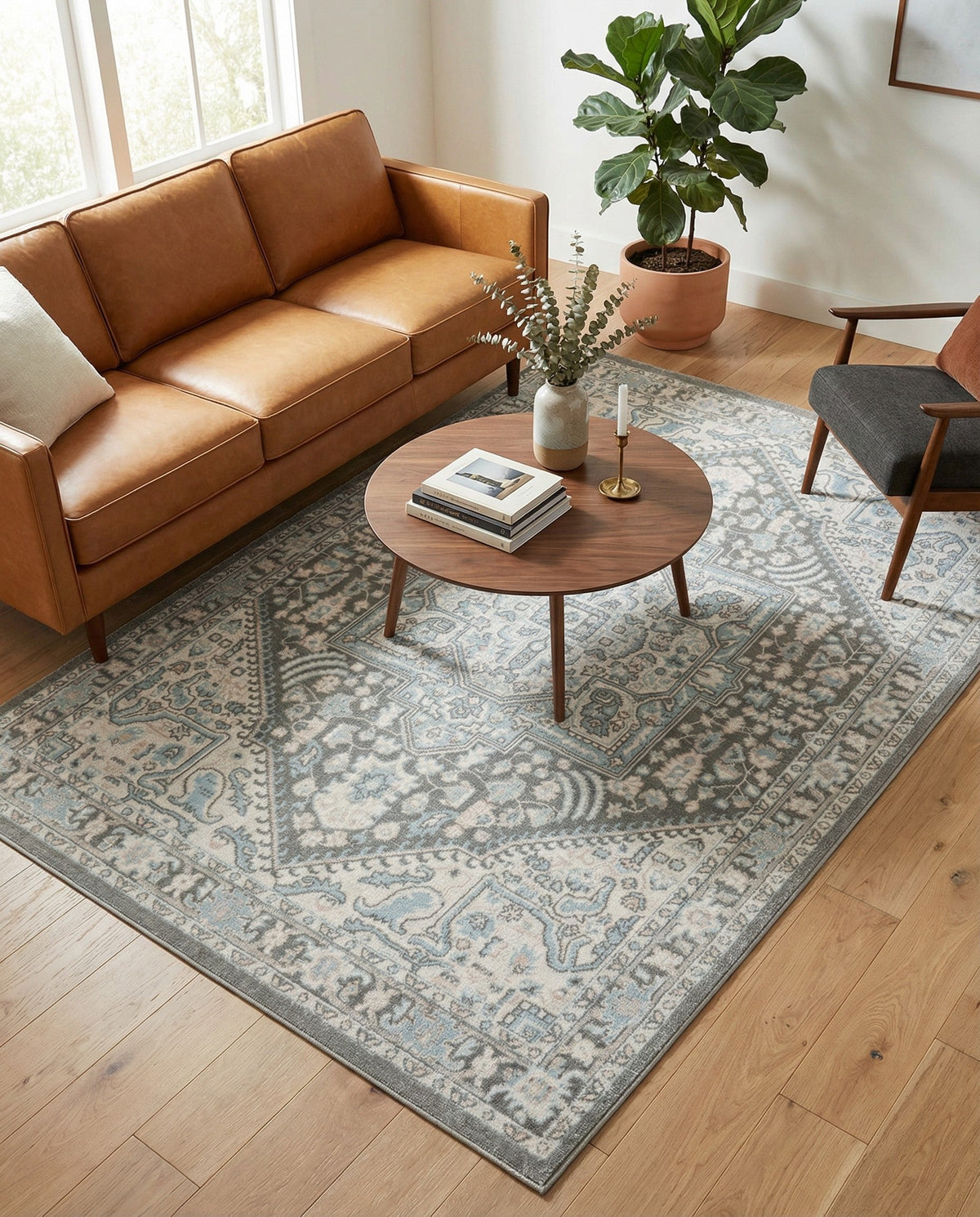Savannah Series Collection Area Rug - Charleston (Cloud Gray) Rectangle Cloud Gray  lifestyle 5