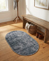 Sahara Essence Collection Area Rug - Oasis (Black) Oval Black  lifestyle 77