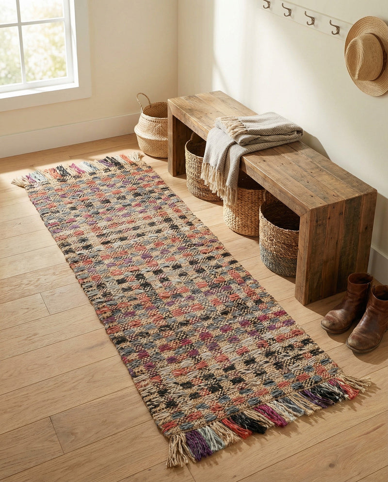 Savannah Jute Collection Area Rug - Malibu Runner Multi  lifestyle 39