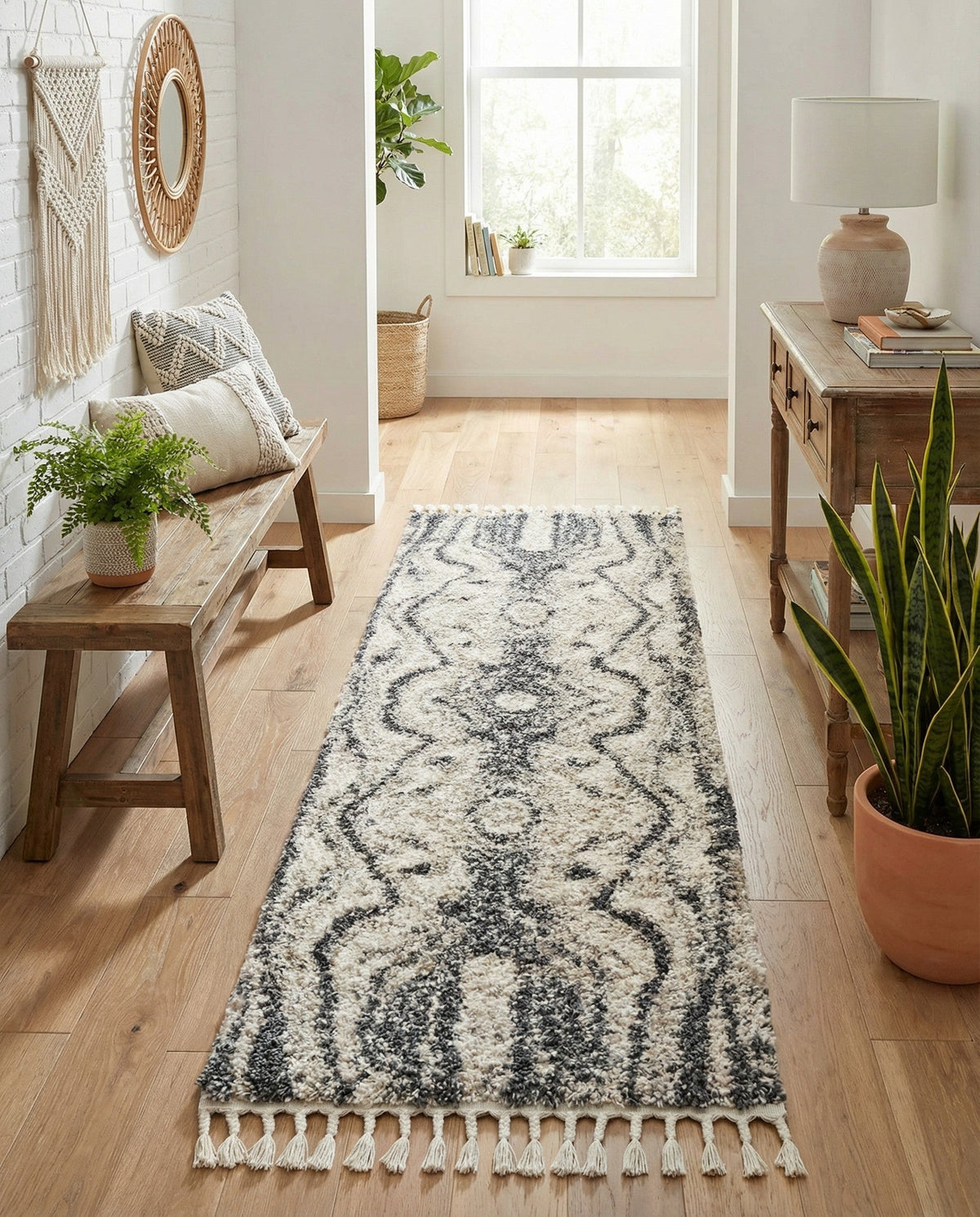 Cozy Cove Shag Collection Area Rug -  Seabreeze Runner Gray  lifestyle 99