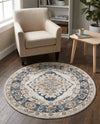 Cambridge Classics Collection Area Rug -  Magdalene (Cream) Round Cream  lifestyle 42