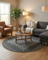 Urban Terrace Collection Area Rug -  Chelsea (Charcoal Gray) Round Charcoal Gray  lifestyle 25