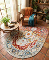 Parisian Elegance Collection Area Rug - Versailles (Rust Red) Oval Rust Red  lifestyle 74