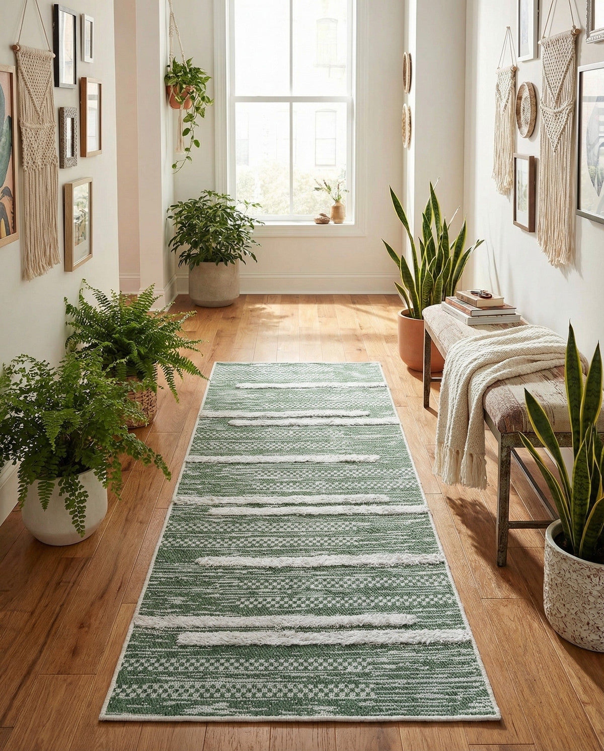 Cathedral Elegance Collection Area Rug - Chapel Runner Green  lifestyle 184