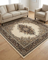 Tabriz Tapestry Collection Area Rug - Azerbaijan (Ivory) Square Ivory  lifestyle 52