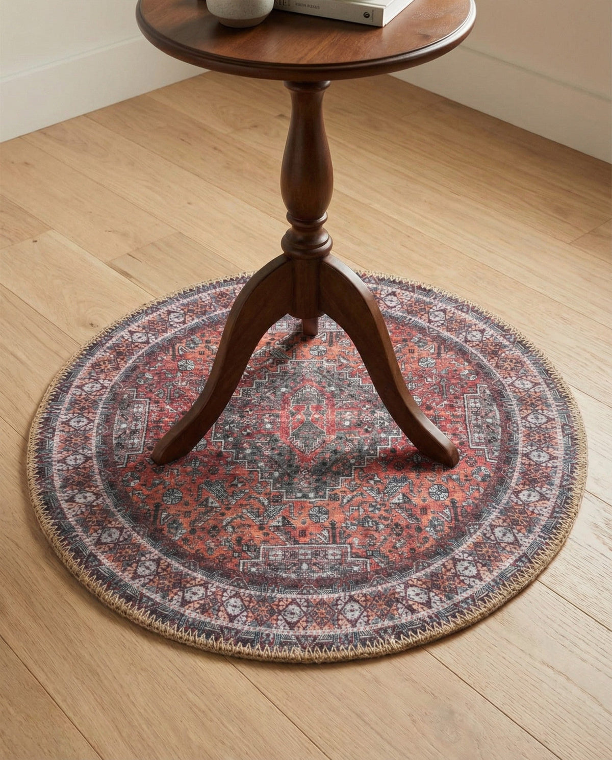 Heritage Elegance Collection Area Rug -  Uffizi Round Rust Red  lifestyle 106