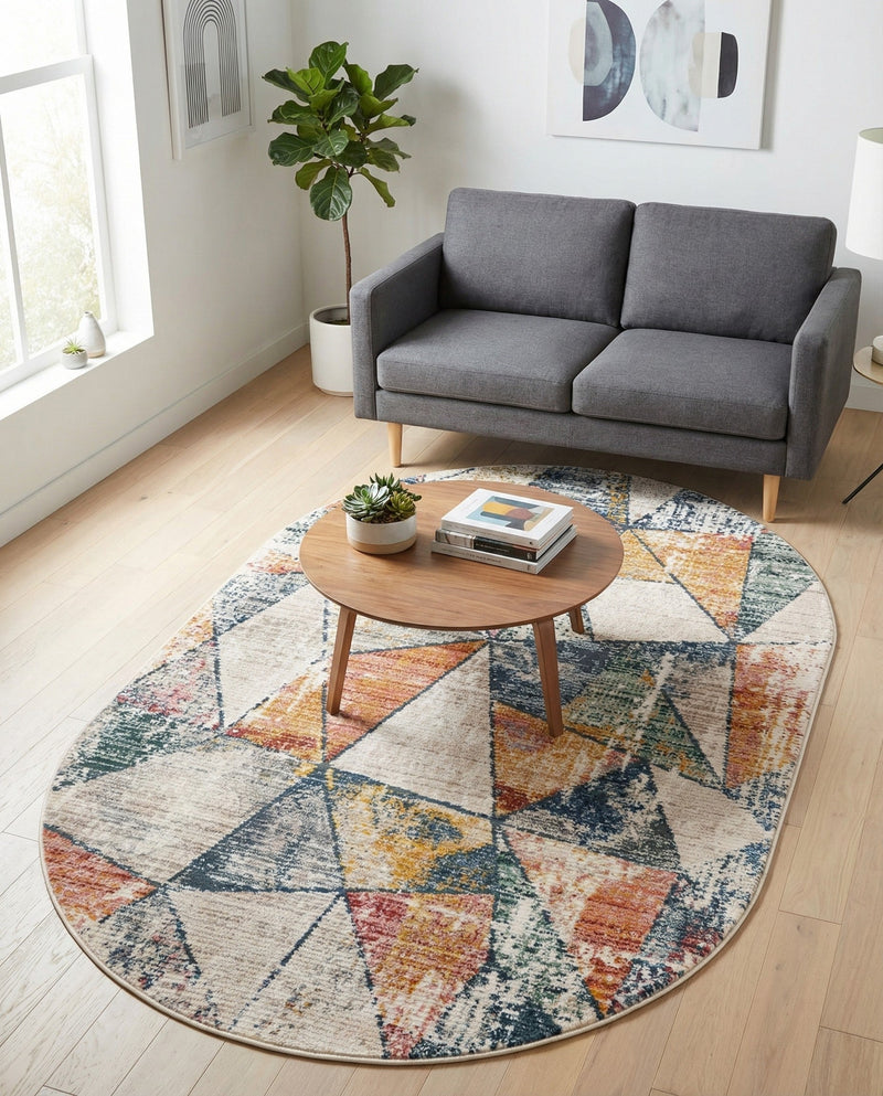 Jewel Oasis Collection Area Rug -  Topaz Oval Multi  lifestyle 64