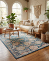 Seville Stripes Collection Area Rug -  Cordoba (Blue) Rectangle Blue  lifestyle 23