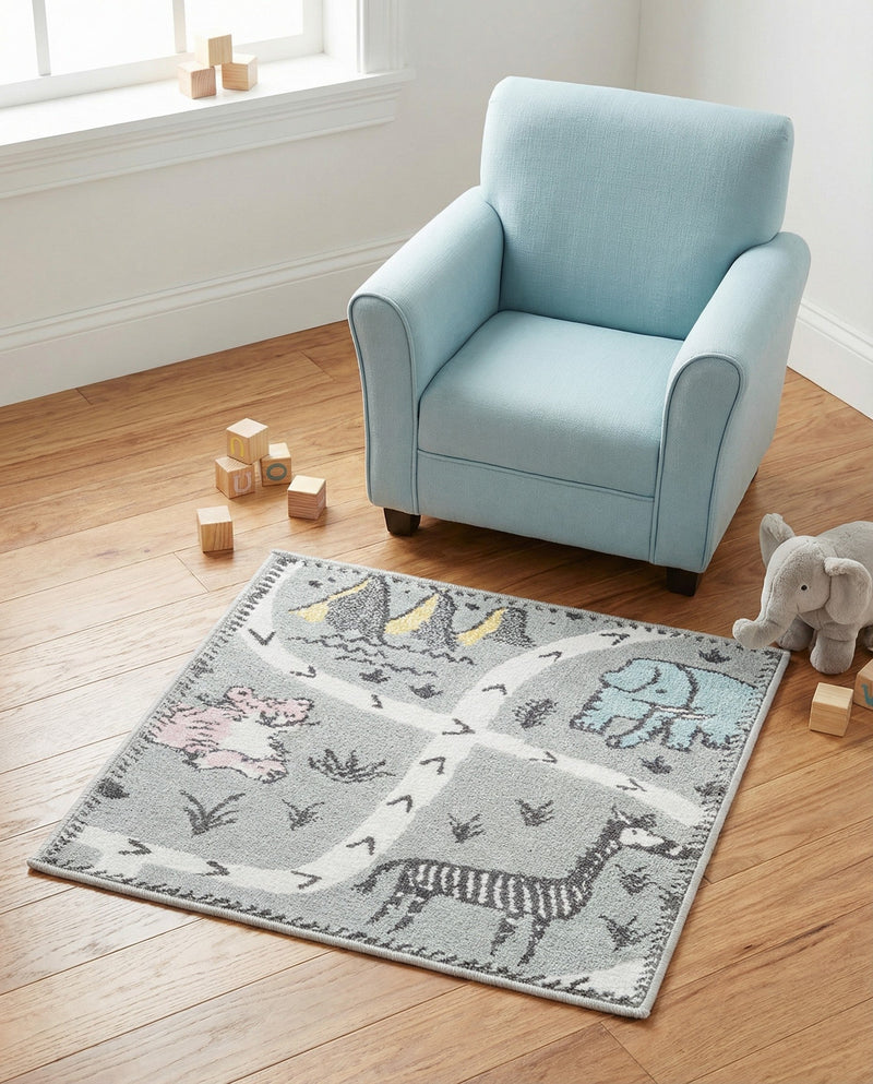 Wonder Tykes Collection Area Rug -  Enigma Rectangle Gray  lifestyle 4