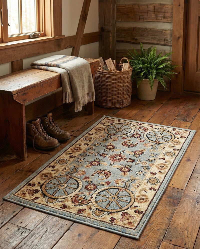 Frontier Trails Collection Area Rug -  Onyx Rectangle Blue  lifestyle 36