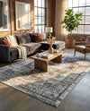 Geneva Terrace Collection Area Rug -  Vevey Rectangle Gray  lifestyle 15