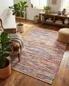 Thar Cotton Collection Area Rug - Alleppey Rectangle Multi White  lifestyle 28