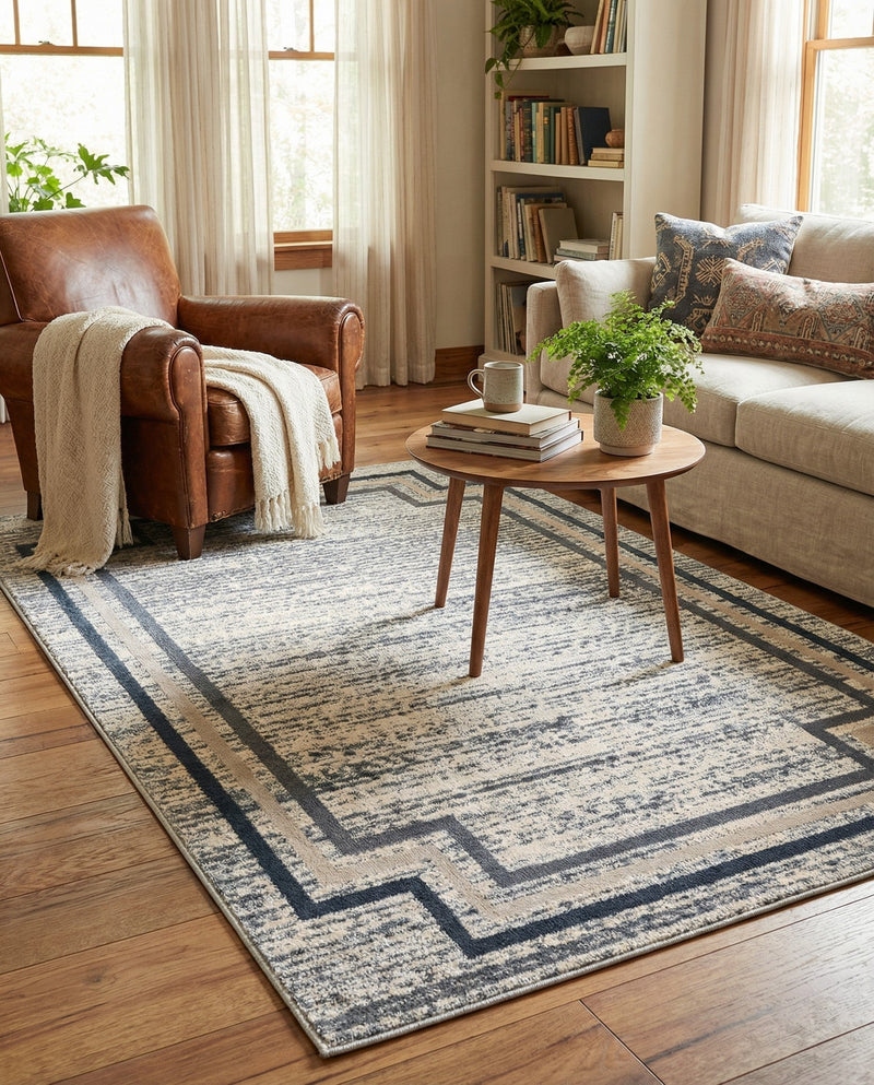 Serenity Sands Collection Area Rug -  Hushhaven Rectangle Gray  lifestyle 10