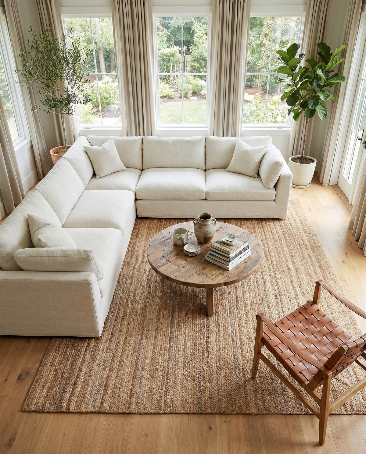 Woven Seaside Jute Collection Area Rug - Savannah (Natural) Rectangle Natural  lifestyle 31