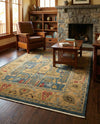 Persian Elegance Collection Area Rug -  Khorramabad Rectangle Navy Blue  lifestyle 11